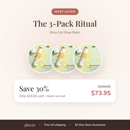 Rosy Lip Glow Balm 3-pack, save 30%